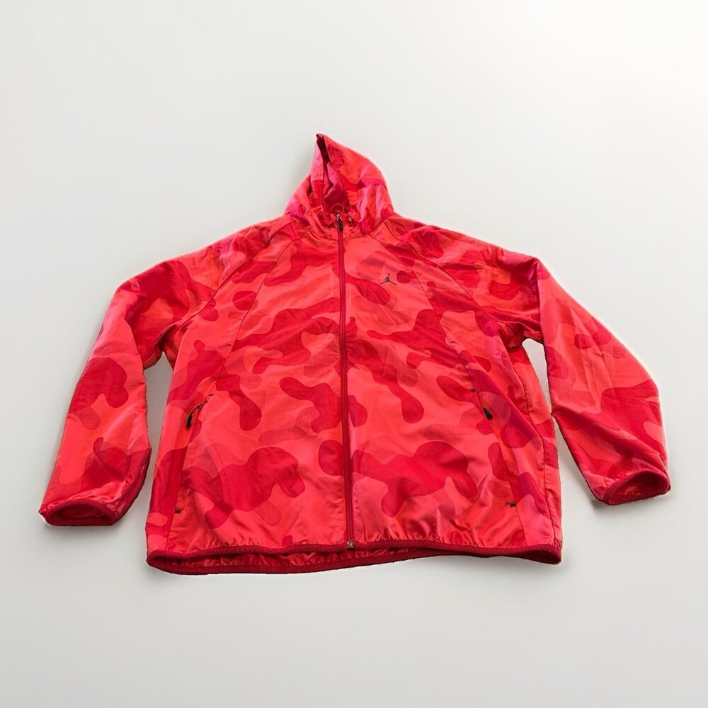 Jordan Mens Red Jumpman Sportswear Wings Camo Packable Windbreaker Jacket XXL